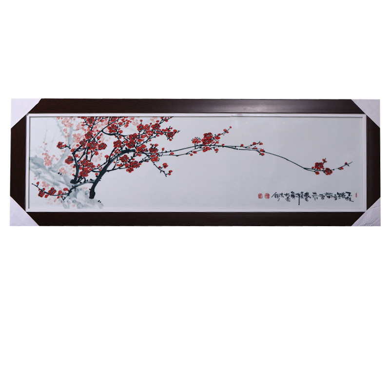 Hand-painted plum blossom ceramic hanging painting plate living room Jahrriesnge porcelain painting of cna1569