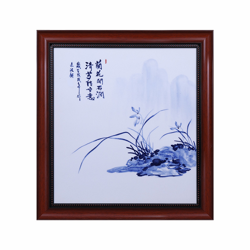 Jingdezhen ceramic blue orchid porcelain plate painting living room Jahrriesnge porcelain painting of cna1581