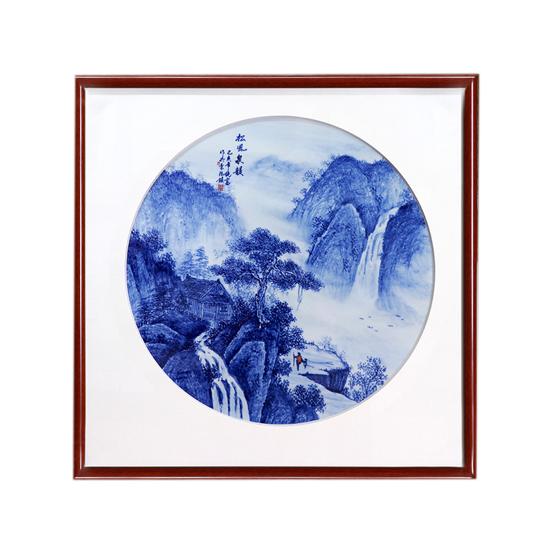 Hand-painted landscape porcelain hanging plate painting office Jahrriesnge porcelain painting of cna1605