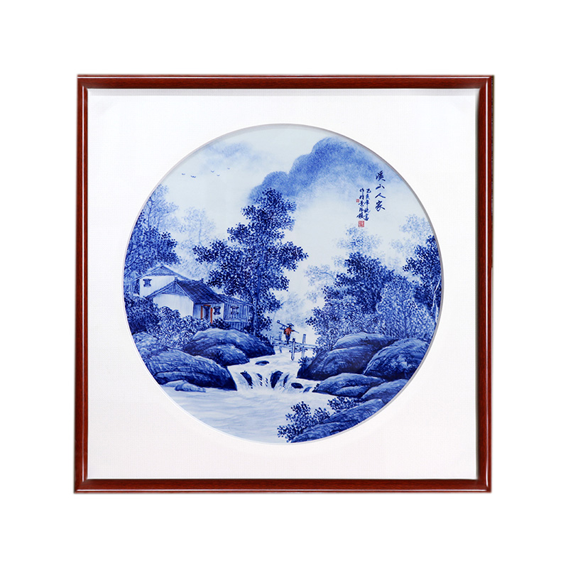 Hand-painted landscape creative hanging porcelain plate painting Jahrriesnge porcelain painting of cna1606