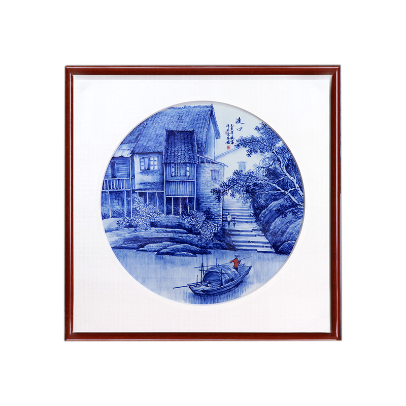 Hand-painted blue and white porcelain plate painting wall decoration Jahrriesnge porcelain painting of cna1622