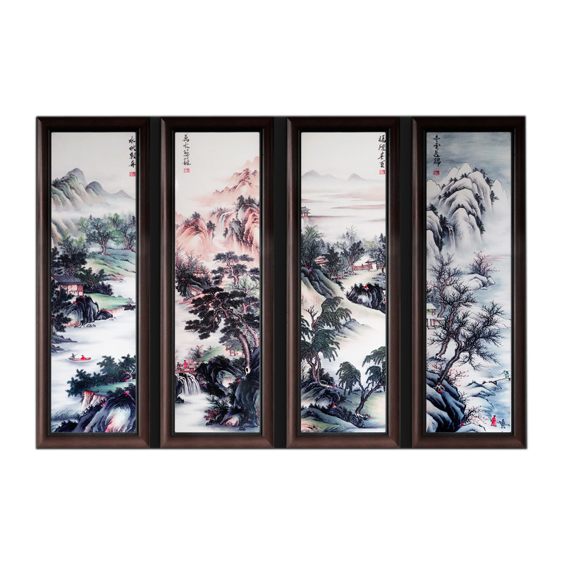 Jingdezhen spring summer autumn winter porcelain panel paintings home Jahrriesnge porcelain painting of cna1641
