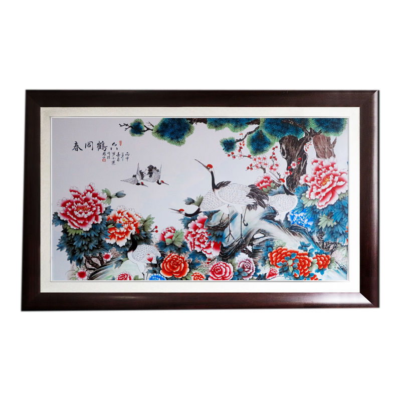 Jingdezhen six cranes in spring porcelain plate painting chinese Jahrriesnge porcelain painting of cna1712