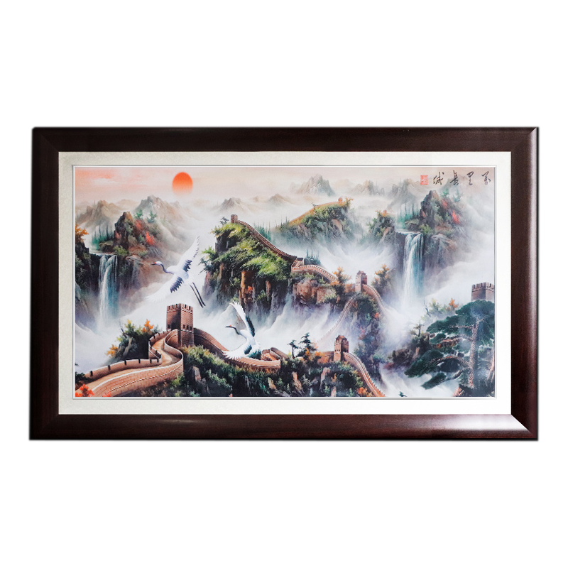 Jingdezhen Great Wall ceramic plate painting living room decoration Jahrriesnge porcelain painting of cna1715