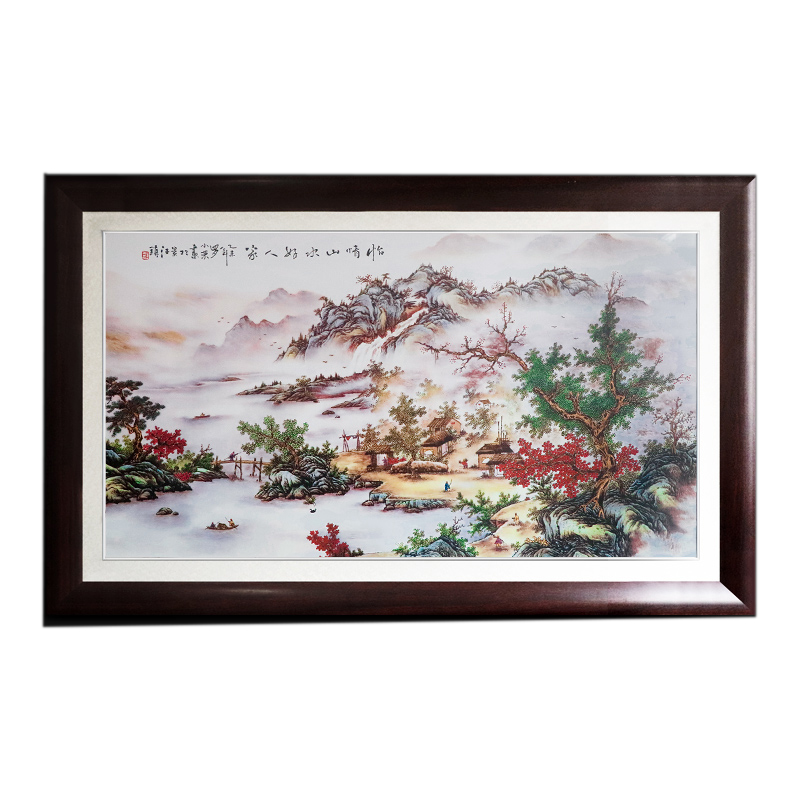 Jingdezhen landscape ceramic plate painting living room decoration Jahrriesnge porcelain painting of cna1719