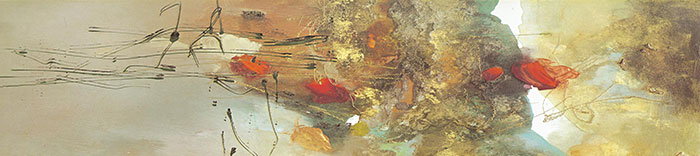 Jahrriesnge Architecture of hotel bedside long decorative painting lpf04320