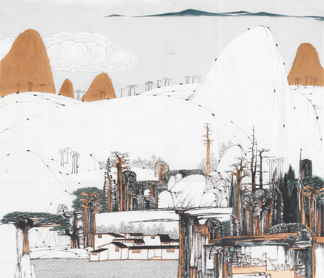 JAHRRIESNGE Landscape of hills lpf08897 