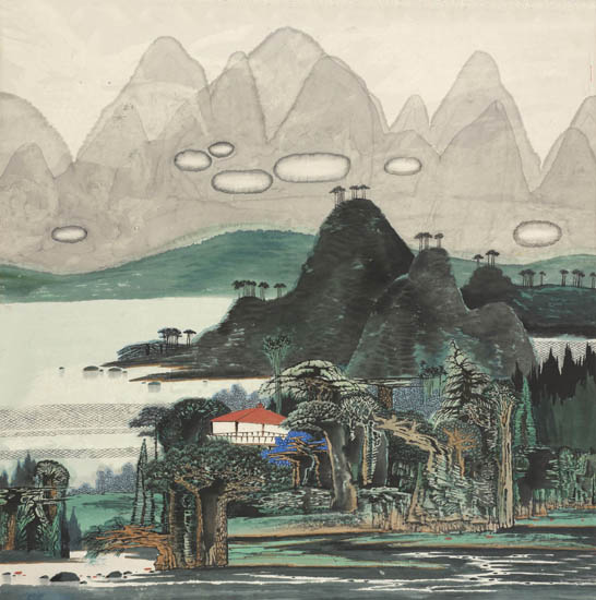 JAHRRIESNGE Landscape of hills lpf08932 