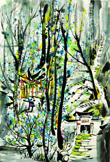 JAHRRIESNGE Landscape of trees lpf09069 