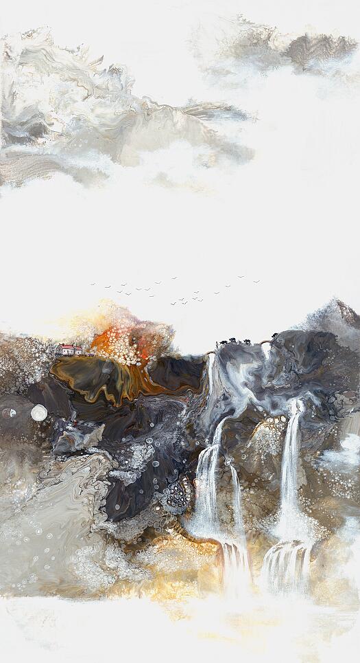 JAHRRIESNGE Landscape of waterfall lpf09570 