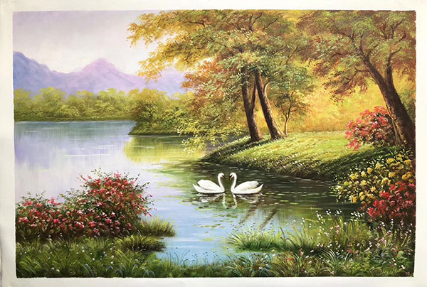 JAHRRIESNGE Landscape of swans lpg2468 